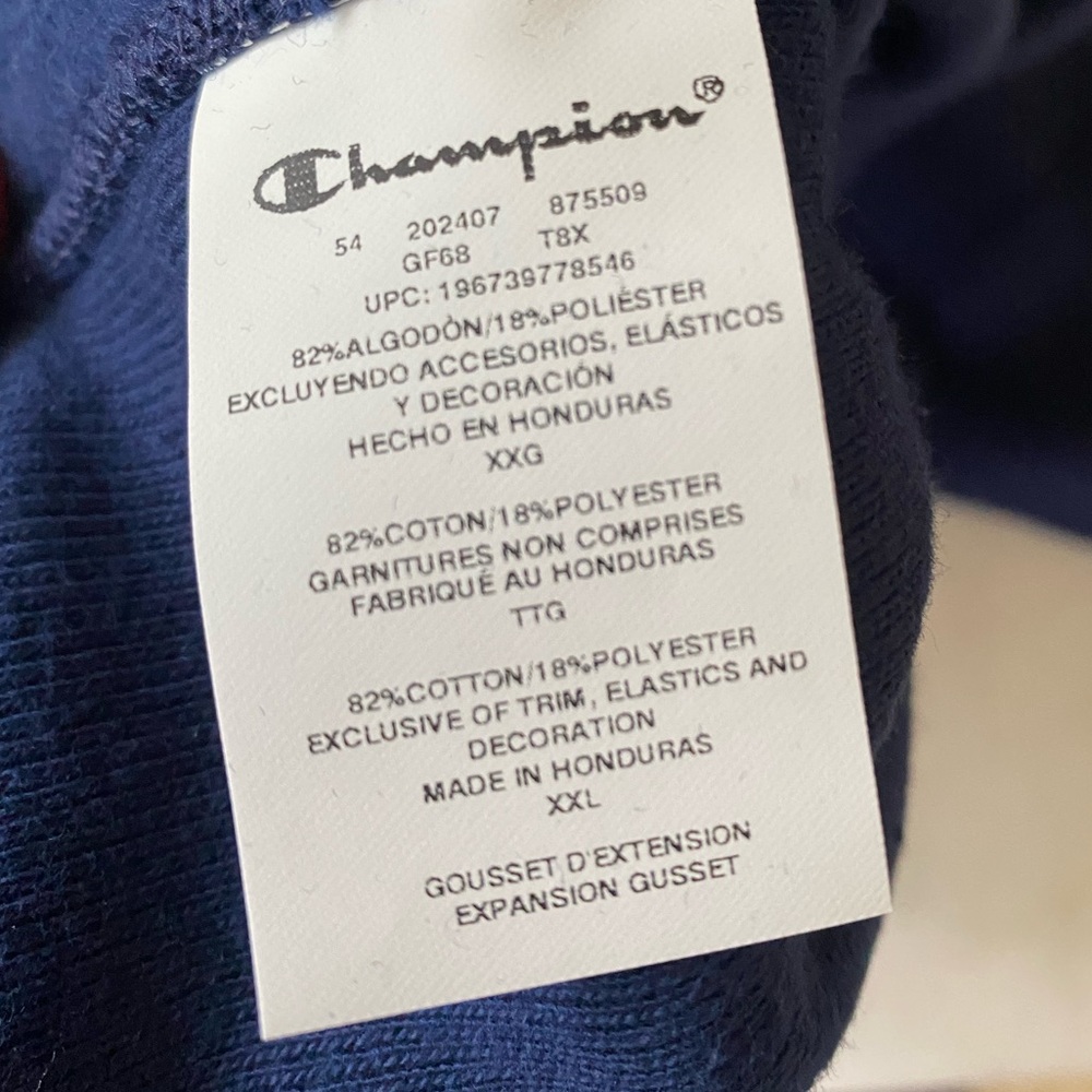NEW Champion Men's Navy Blue Reverse Weave Hooded Sweatshirt Size 2XL-S1051 - Picture 8 of 13